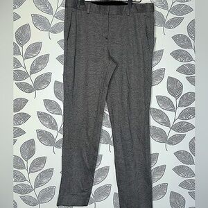 Theory Dress Pants 10 Grey High Waist Trousers Houndstooth Pattern Ankle Length